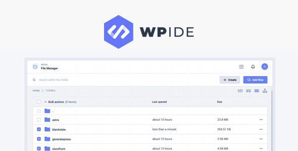 WPIDE Premium 3.5.0 — Файловый менеджер и редактор кода для WordPress