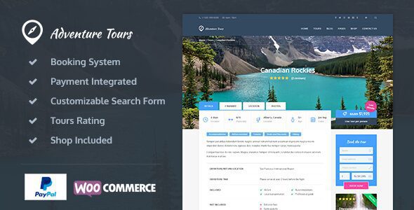 Adventure Tours 5.3.0 — Тема WordPress для туров и путешествий