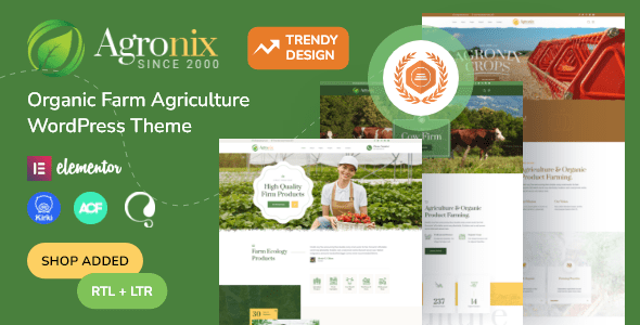 Agronix 2.0.1 — Тема WordPress для сельского хозяйства