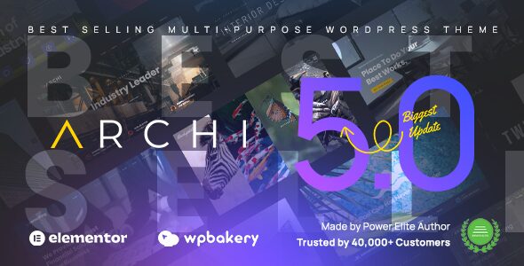 Archi 5.1.7 — Тема WordPress для дизайна интерьера и многоцелевого использования