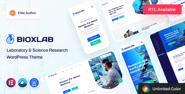 Bioxlab 1.1.4 — Тема WordPress для лабораторий и научных исследований