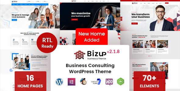 Bizup 2.1.8 — Тема WordPress для бизнес-консалтинга