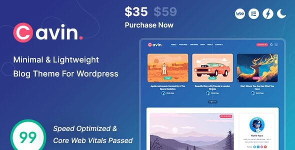 Cavin 1.5 — Минималистичная тема WordPress для блога