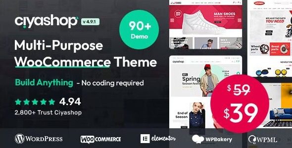 CiyaShop 4.23.1 + Apps — Многоцелевая тема WooCommerce