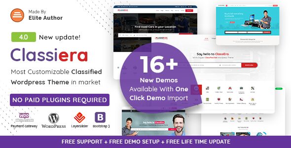 Classiera 4.0.34 — Тема WordPress для объявлений