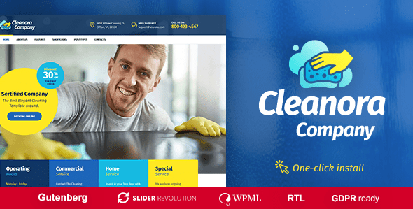 Cleanora 1.1.3 — Тема WordPress для клининговых услуг