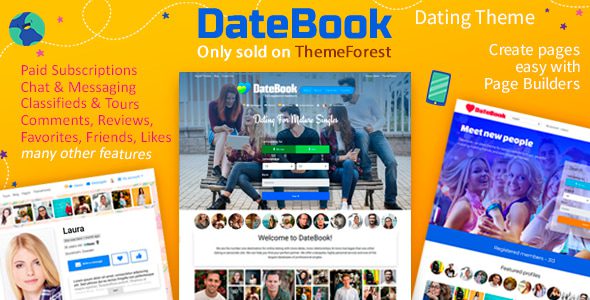 DateBook 5.0.2 — Тема WordPress для знакомств