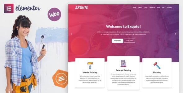 Exqute 1.9.1 — Тема WordPress для малярных компаний