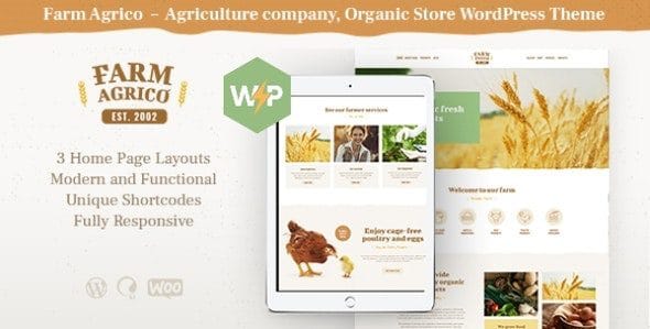 Farm Agrico 1.3.7 — Тема WordPress для сельского хозяйства и органических продуктов