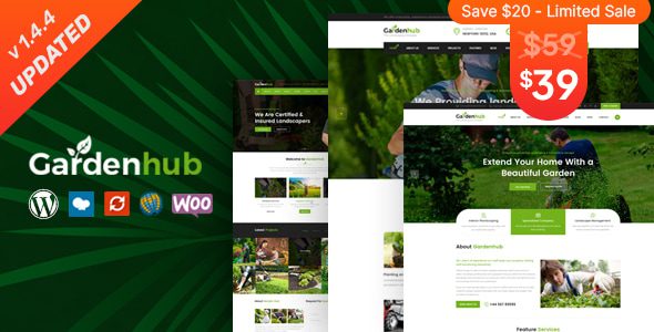 Garden HUB 1.4.8 — Тема WordPress для ландшафтного дизайна