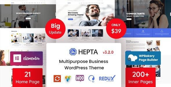 Hepta 3.2.0 — Многоцелевая бизнес-тема WordPress