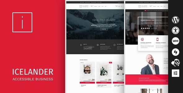 Icelander 1.7.5 — Доступная тема WordPress для портфолио и WooCommerce