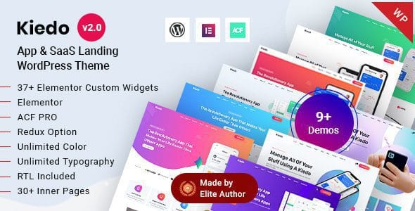Kiedo 2.0 — Тема WordPress для лендинга приложений и SaaS