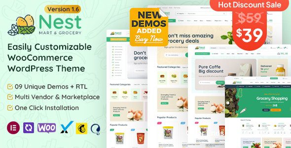 Nest 1.8.6 — Тема WordPress для продуктового магазина