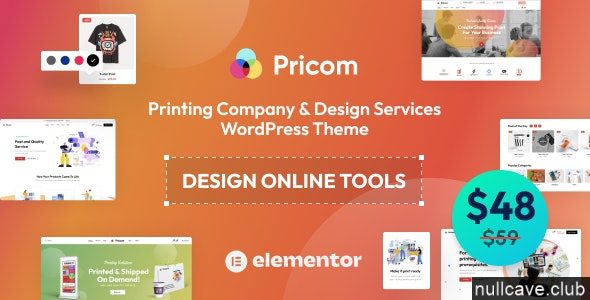 Pricom 1.8.1 — Тема WordPress для типографий