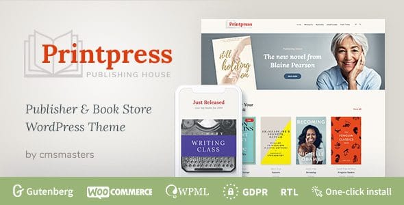 Printpress 1.1.9 — Тема WordPress для книжных магазинов