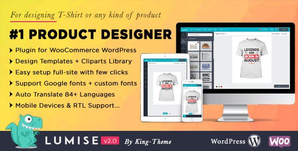Product Designer for WooCommerce WordPress | Lumise 2.1.0 — Инструмент дизайна продуктов