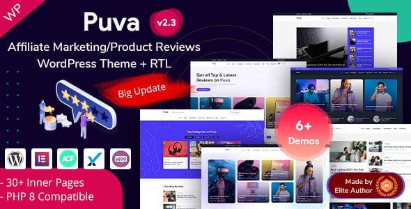 Puva 2.3 — Тема WordPress для блогов и обзоров
