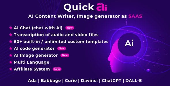 QuickAI OpenAI 4.5.0 — SaaS-платформа для генерации контента