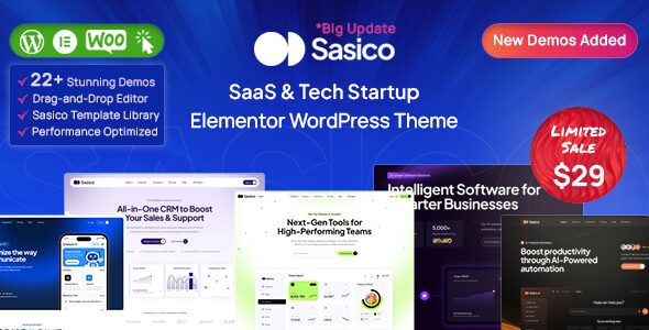 Sasico 1.1.4.1 — Тема WordPress для SaaS и технологий